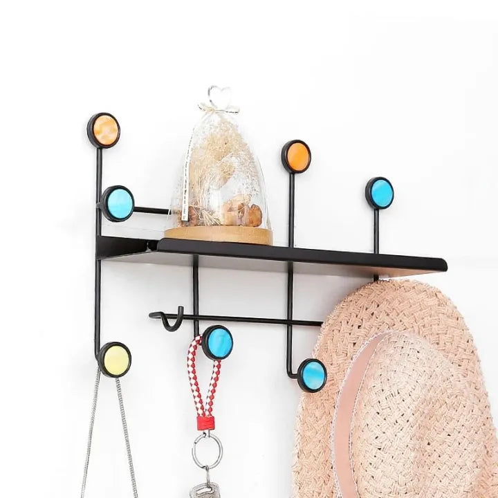 Nordic Style Clothes Rack, 6 Dots Iron Cast Wall Hooks Hanger, Antique Finish Metal Clothes Hanging Rack Nordic Style Clothes Rack, 6 Dots Iron Cast Wall Hooks Hanger, Antique Finish Metal Clothes Hanging Rack